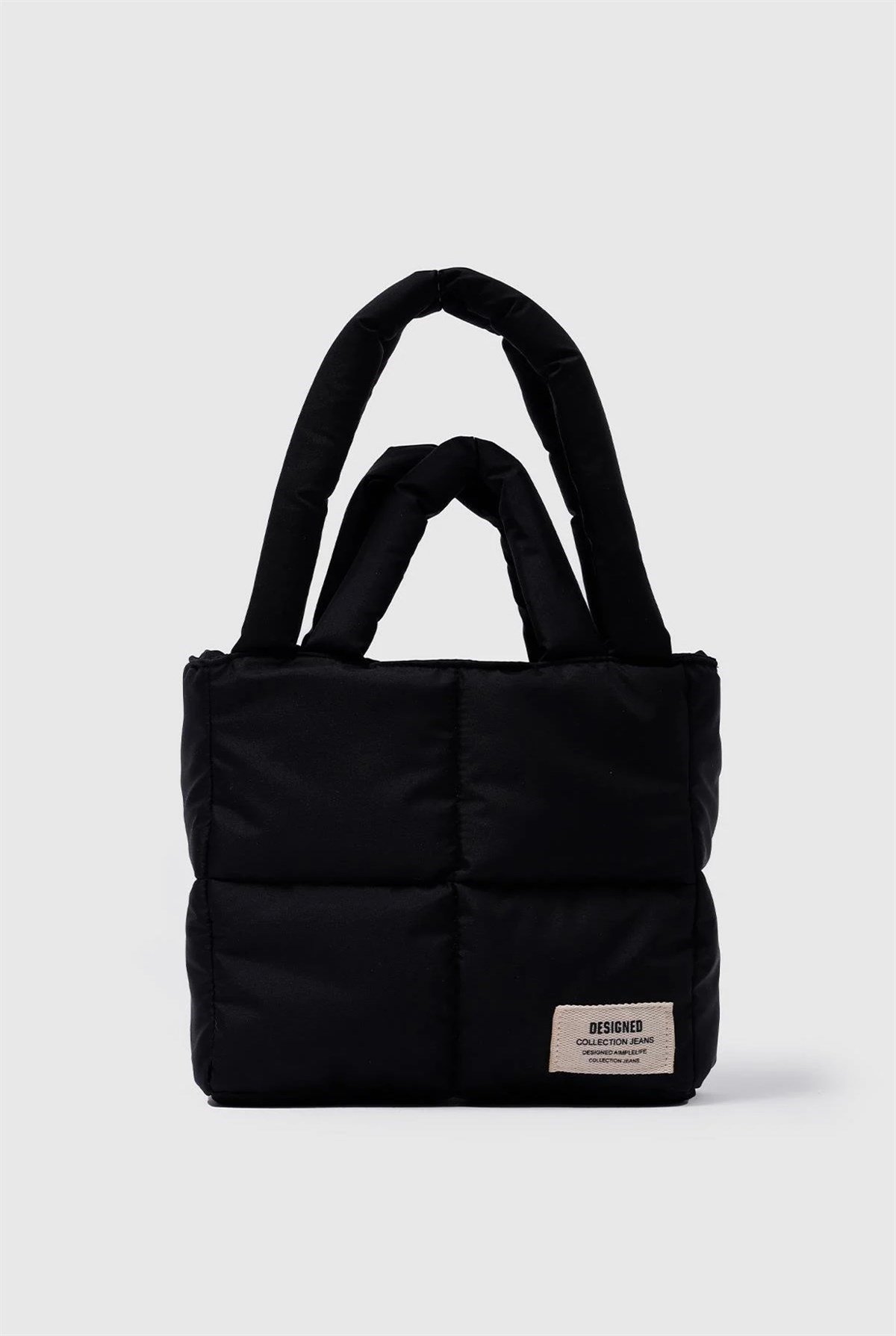 Çift Askılı Kapitone Kadın Çanta SİYAH