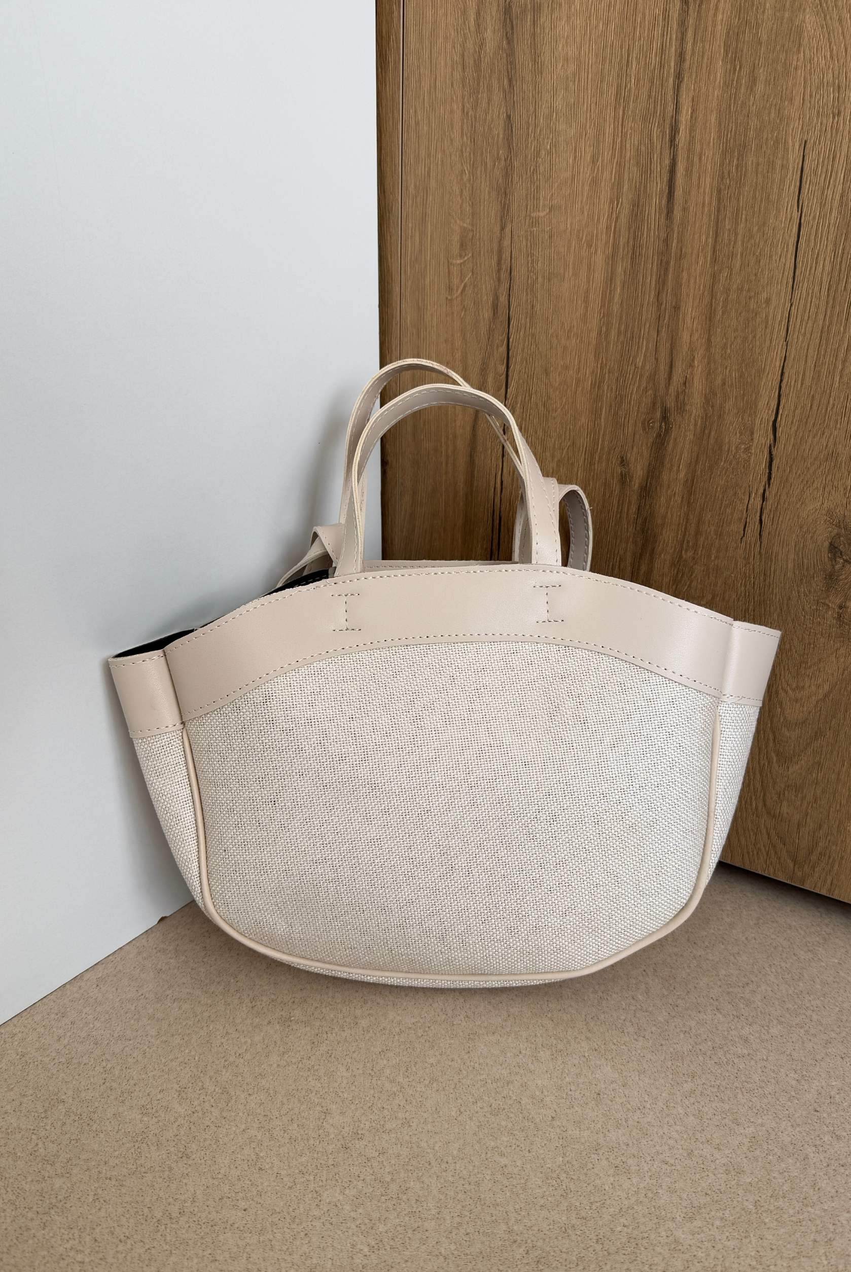 Kadın Çift Askılı Çanta KETEN KREM