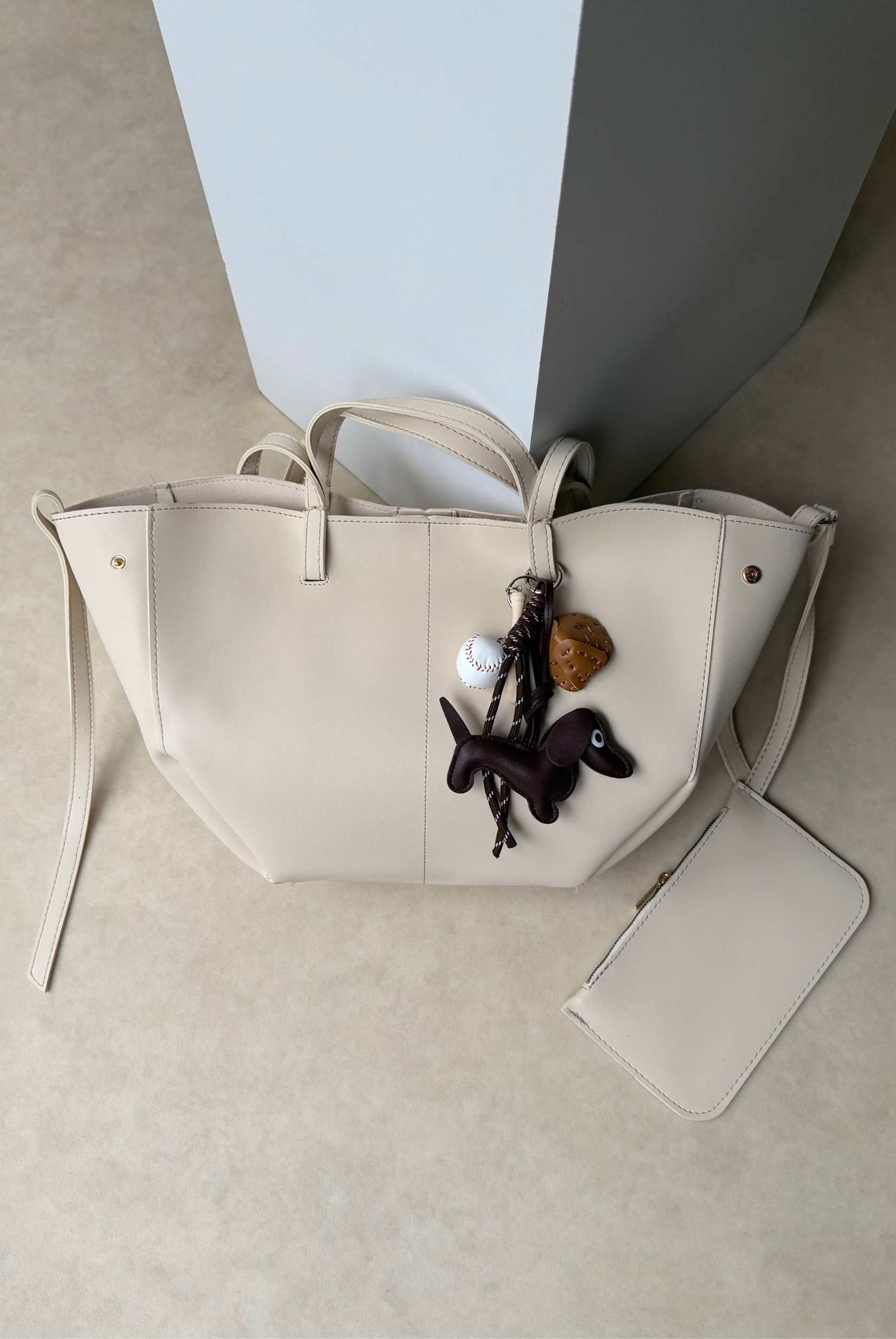 Kadın Çift Askılı Omuz Çantası KREM