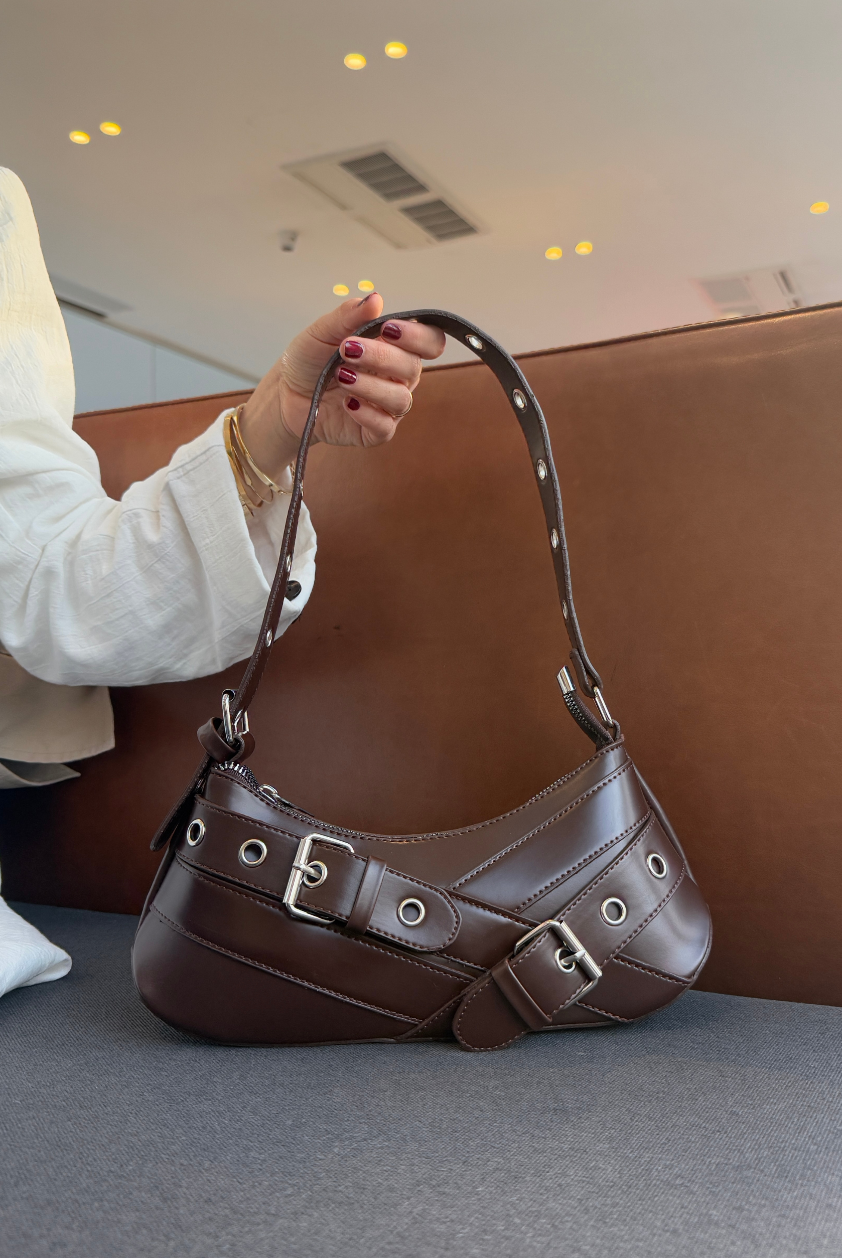 Kadın El ve Omuz Çantası ACI KAHVE