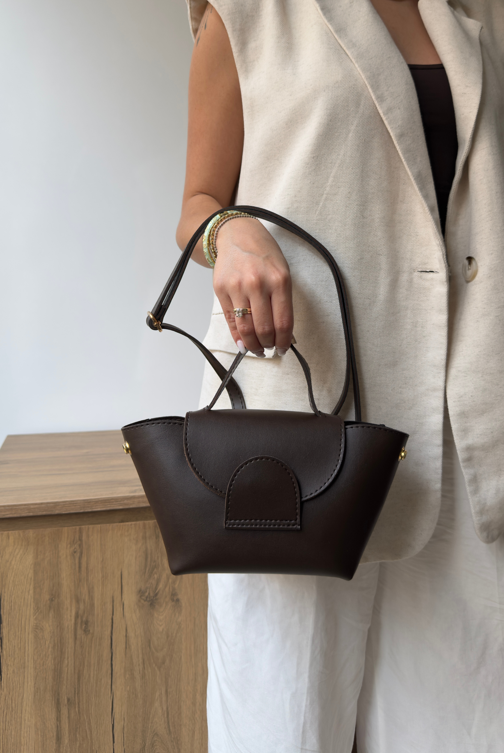 Kadın El ve Omuz Çantası ACI KAHVE