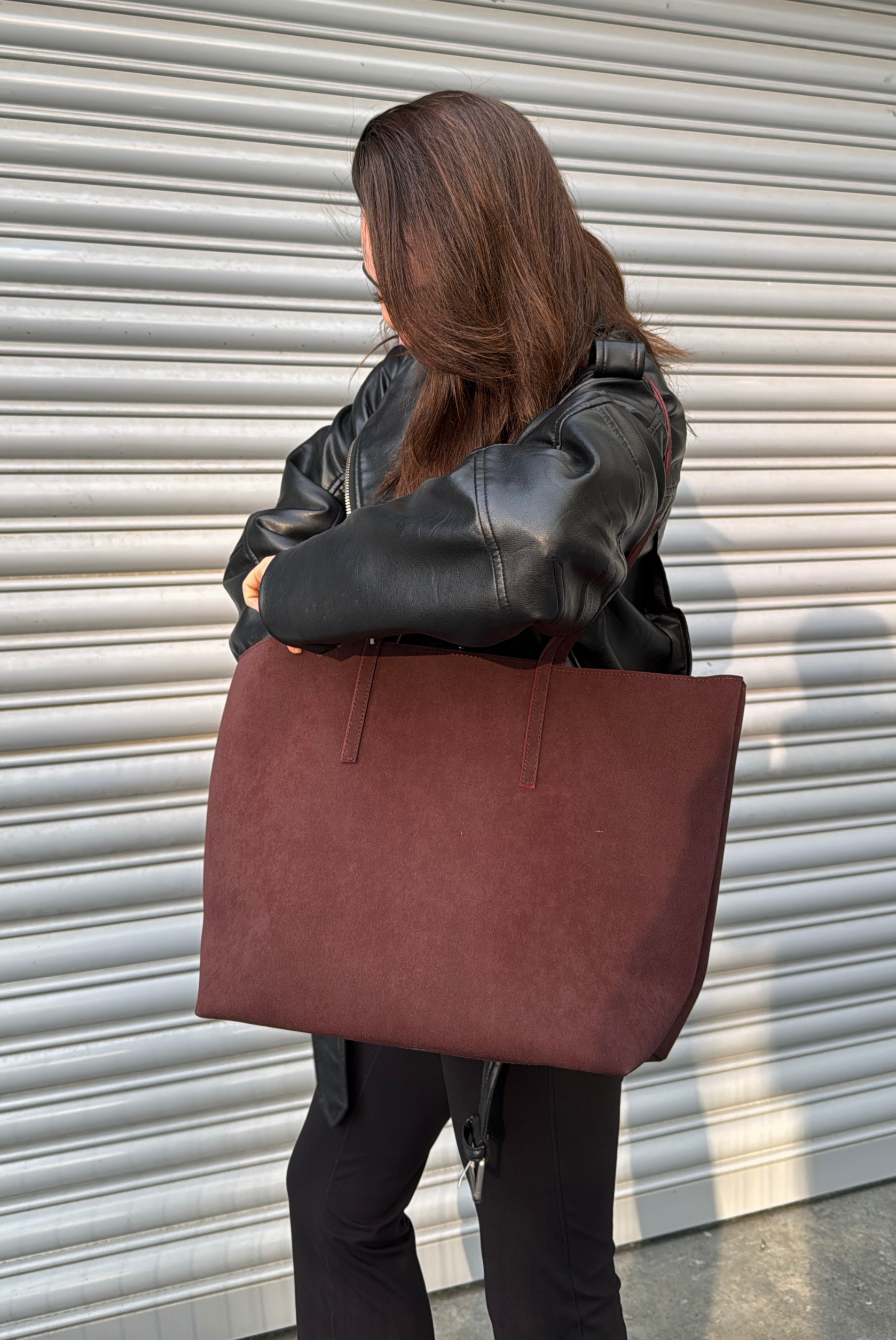 Kadın El ve Omuz Çantası BORDO SÜET