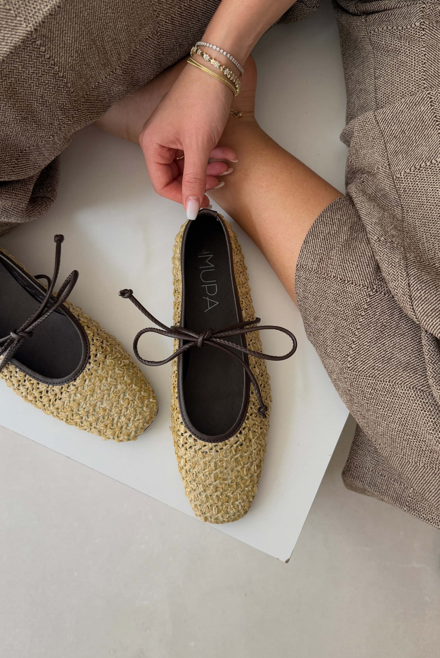 Kadın Hasır Babet ACI KAHVE