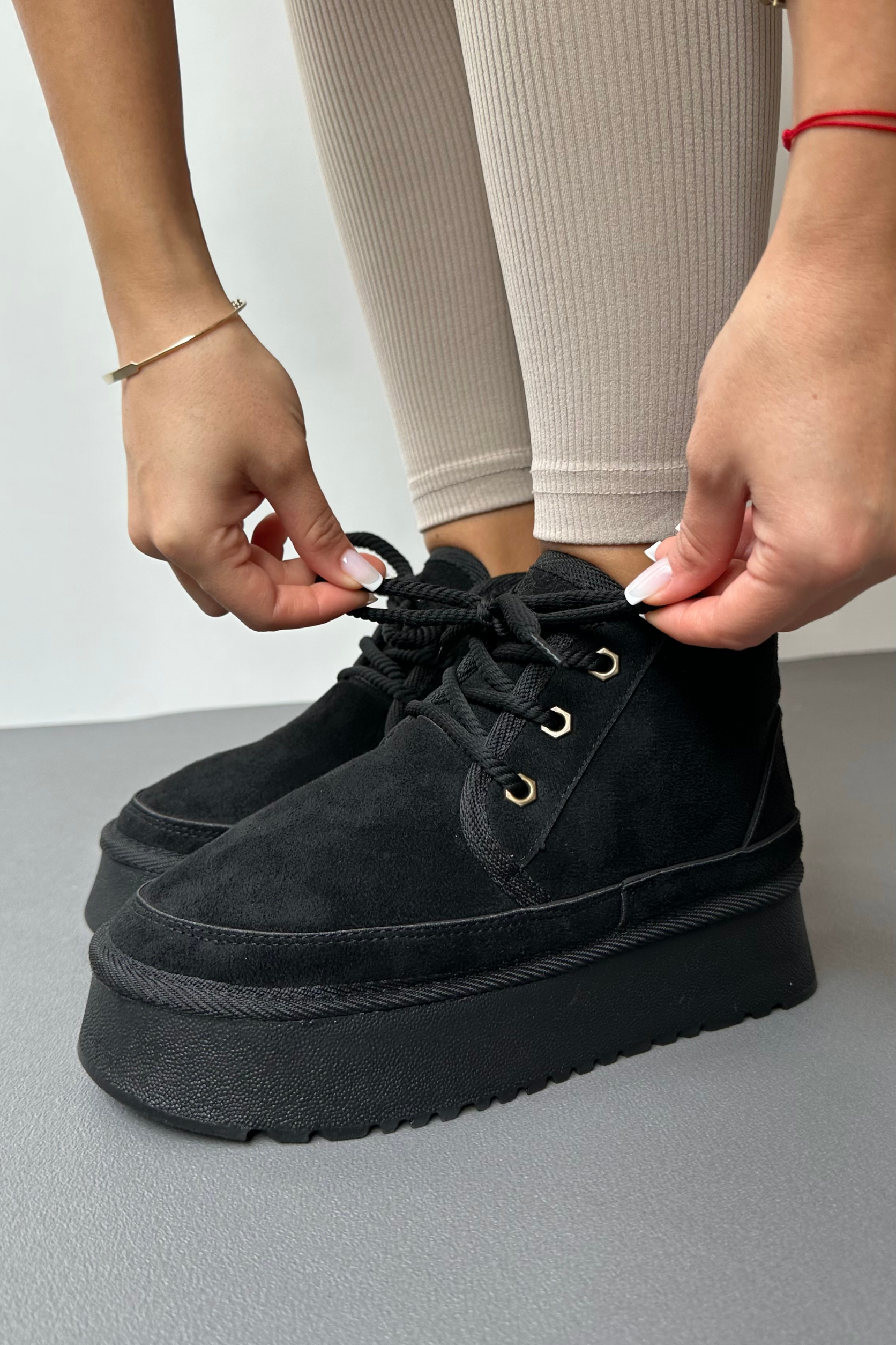 Kadın İçi Kürklü Bot SİYAH SÜET