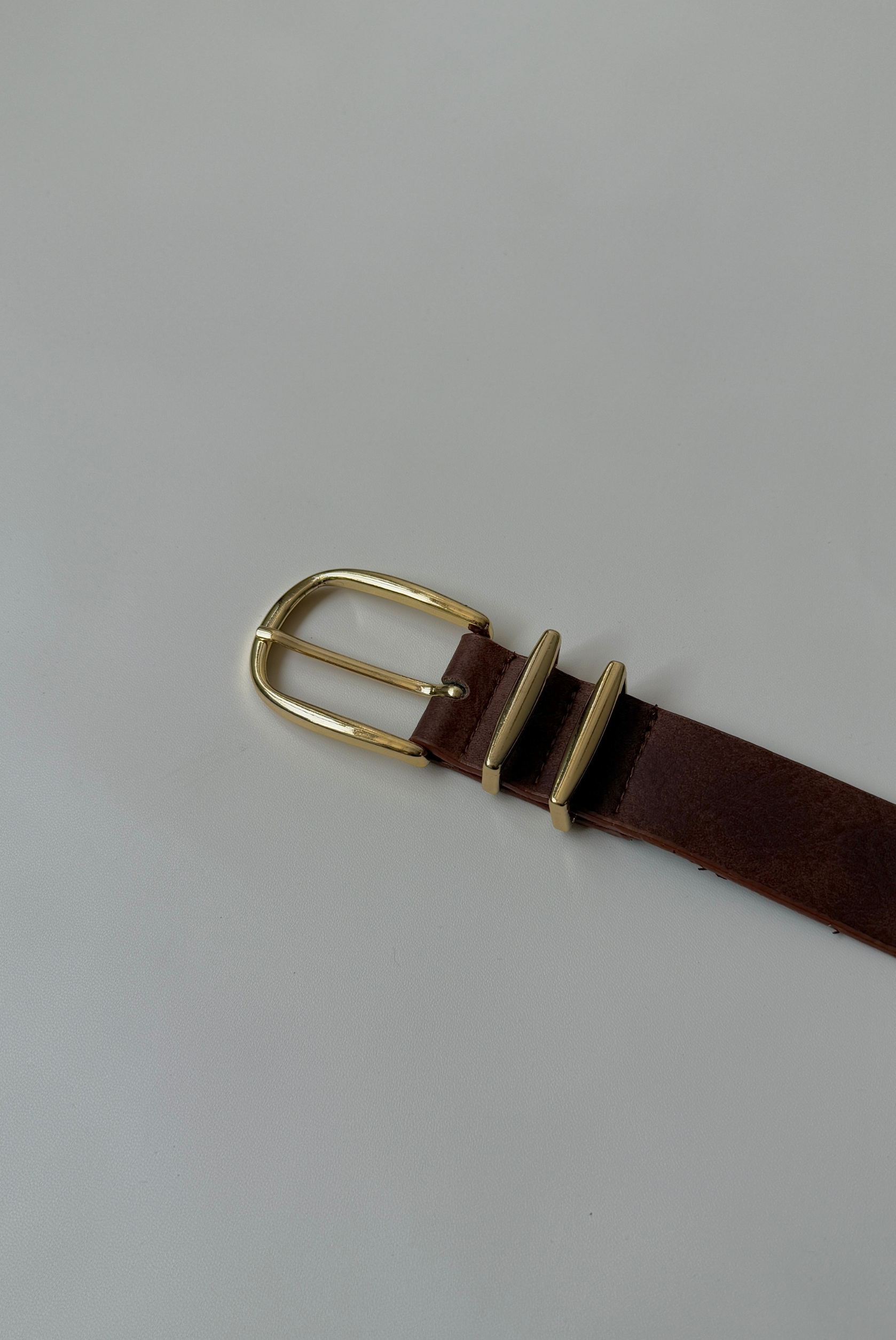 Kadın Kemer Çift Gold Tokalı TABA