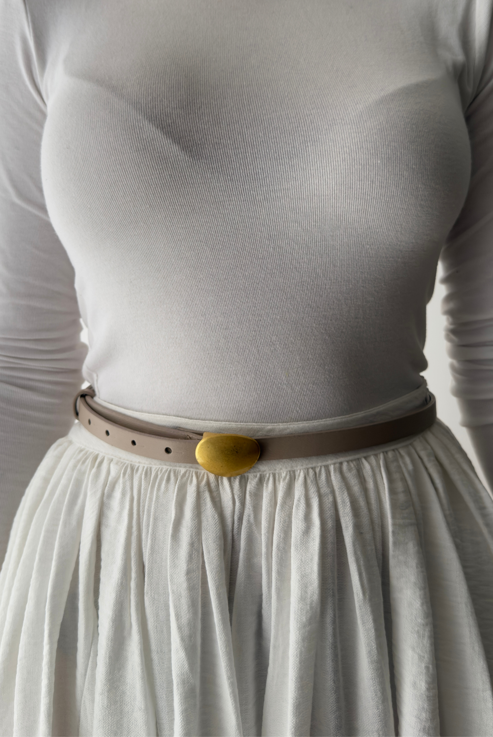 Kadın Kemer Gold Tokalı BEJ