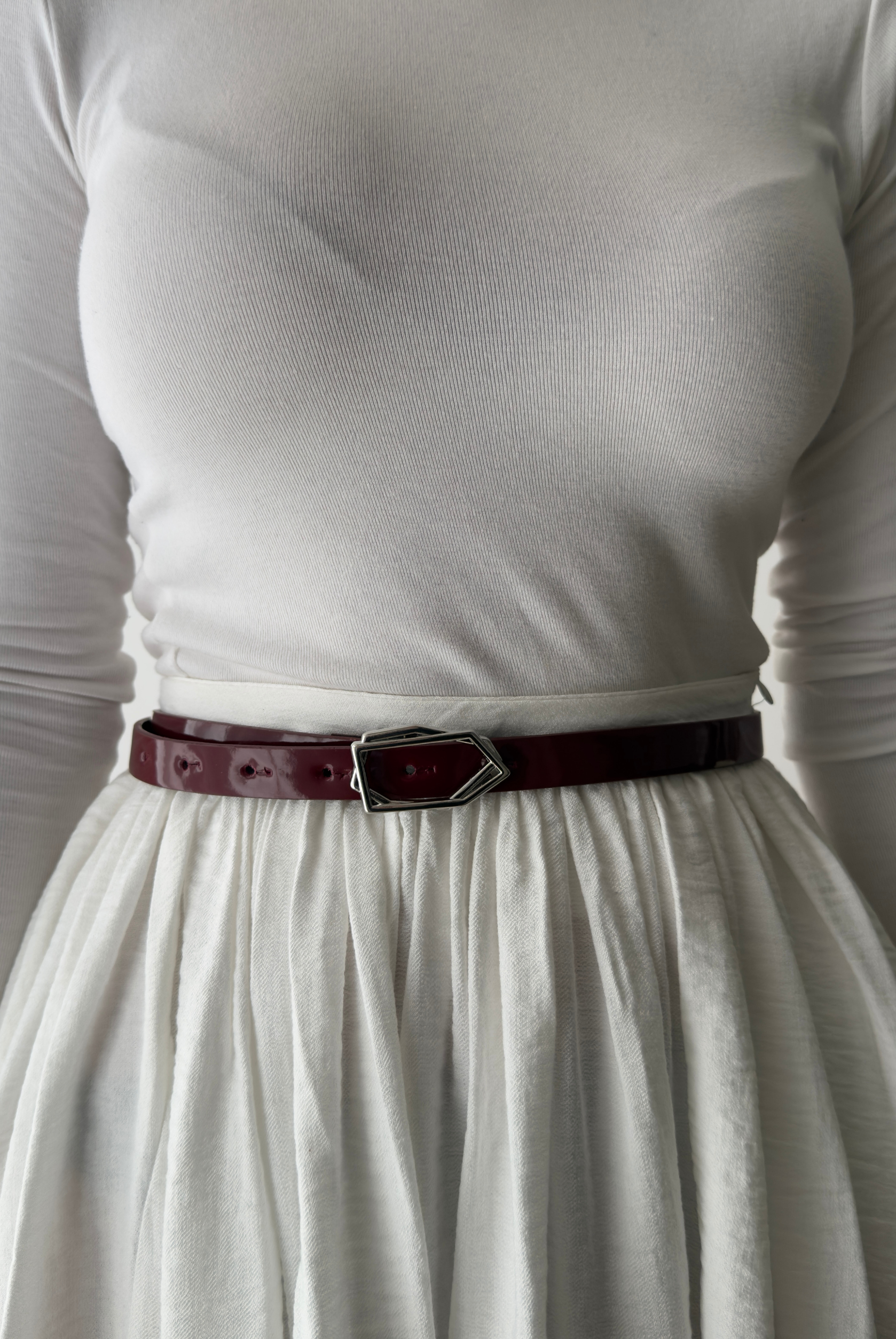 Kadın Kemer Metal Tokalı BORDO RUGAN