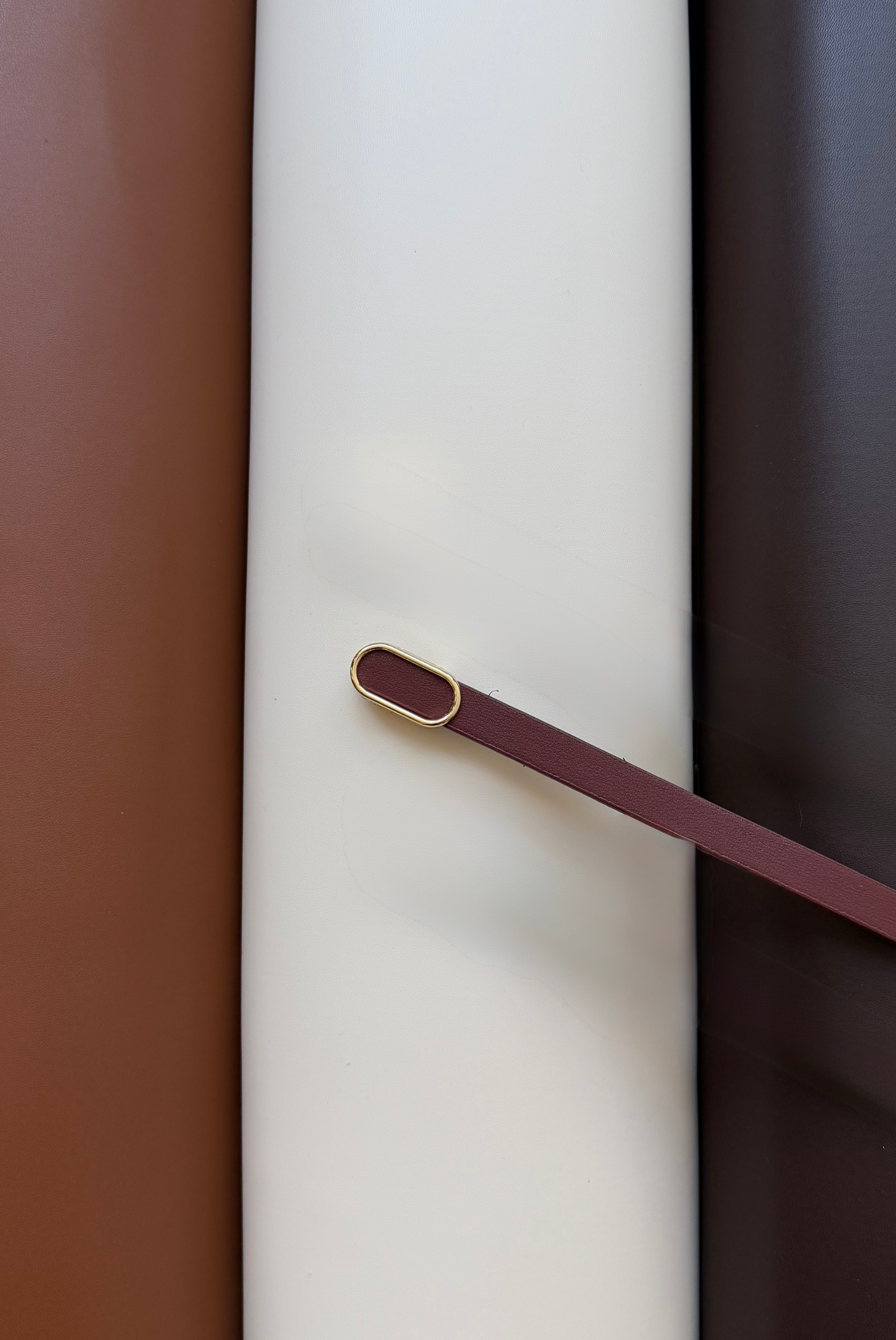 Kadın Kemer Oval Gold Tokalı BORDO