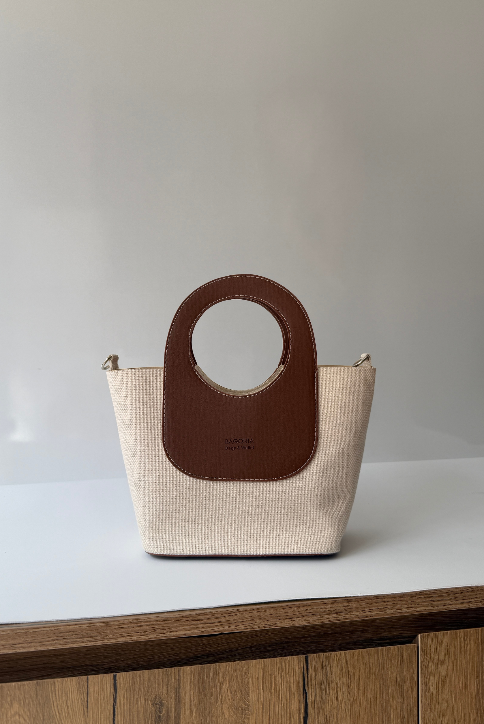 Kadın Keten El ve Omuz Çantası KETEN TABA