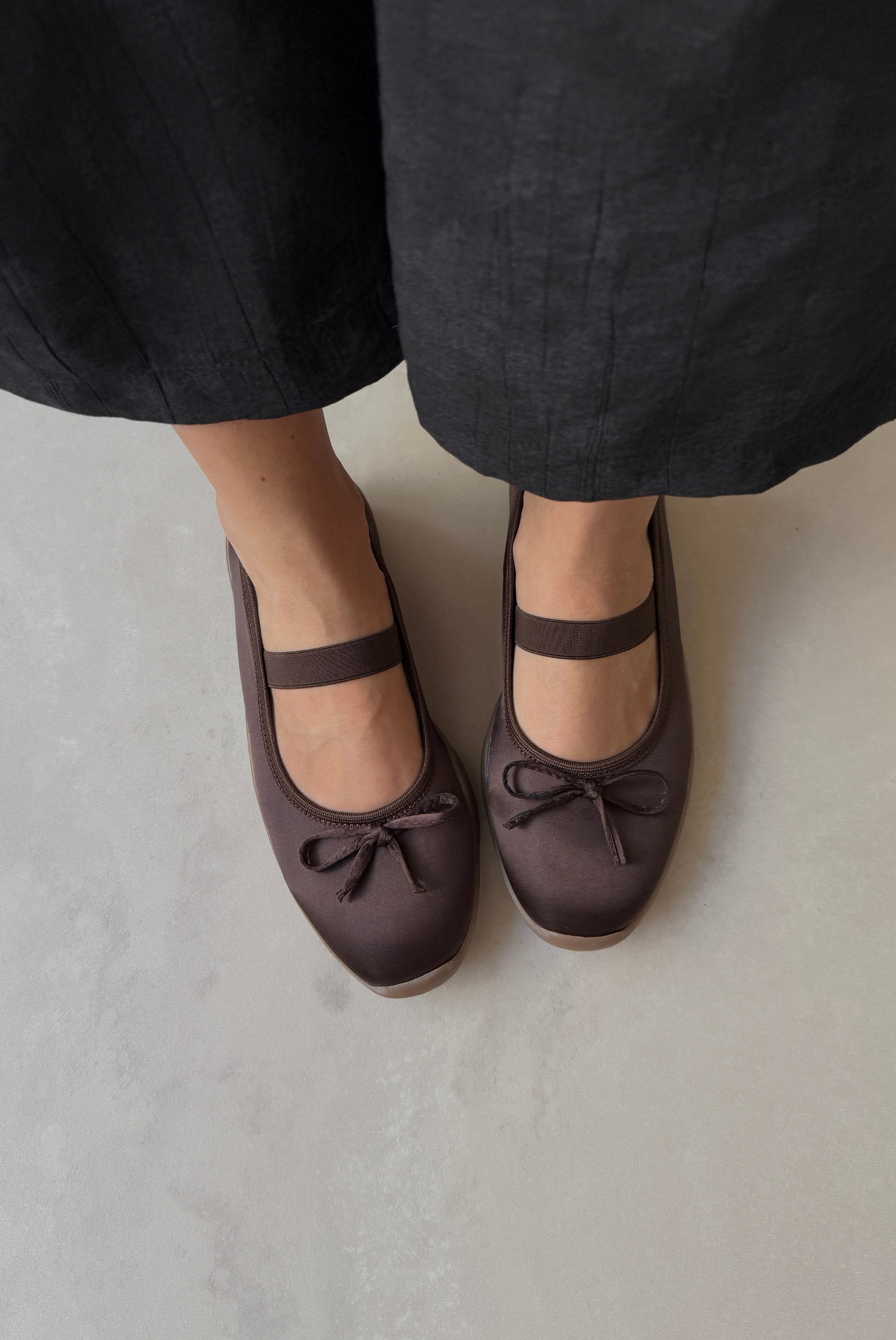 Kadın Lastikli Babet ACI KAHVE SATEN