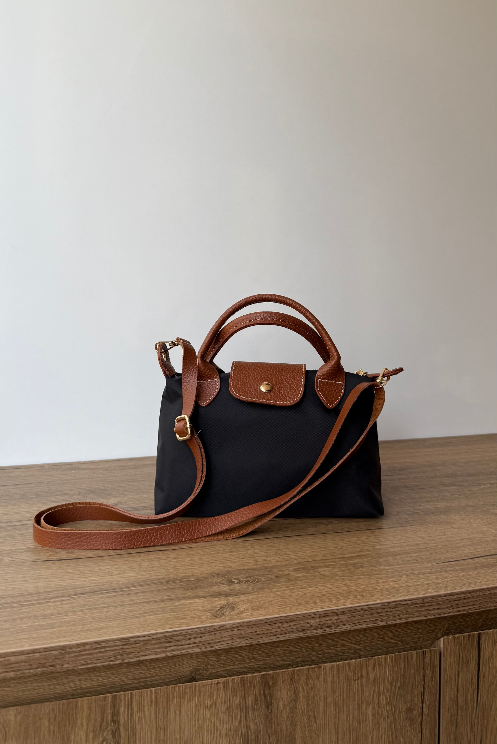 Kadın Mini Keten Çanta SİYAH