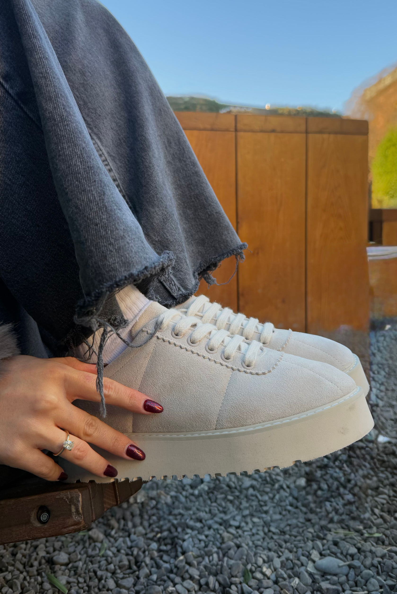 Kadın Spor Ayakkabı BEJ SÜET