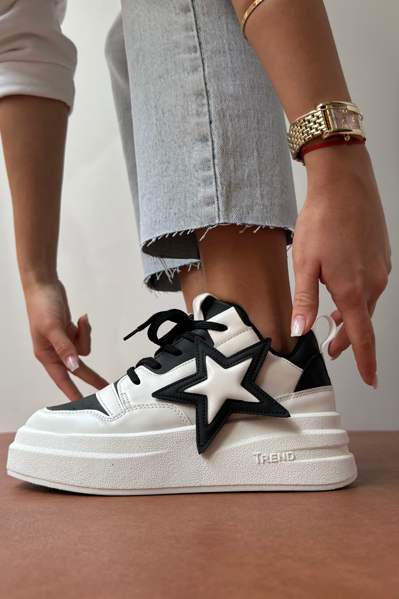 Kadın Spor Ayakkabı SİYAH BEYAZ