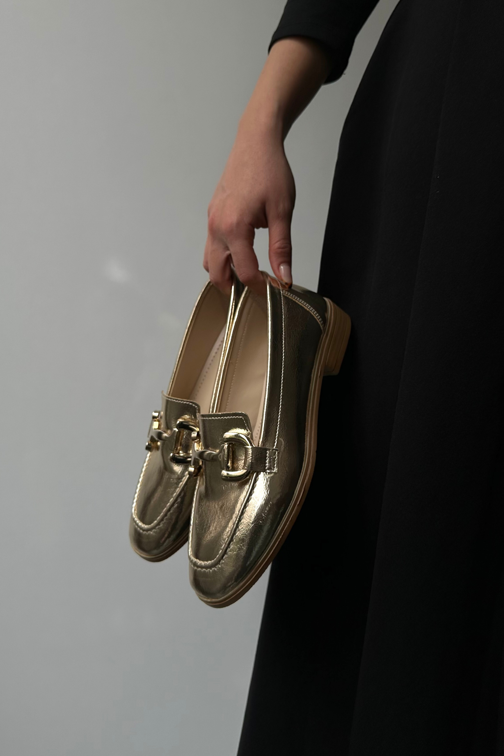 Kadın Tokalı Loafer GOLD