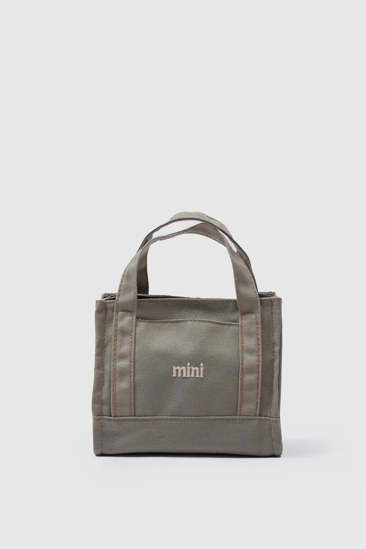 Kanvas Kumaş Kadın Çapraz Çanta Mini Haki