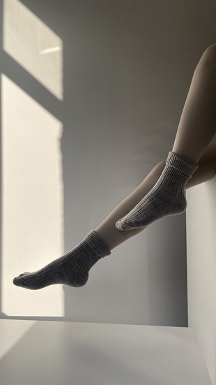 Kadın Yünlü Çorap GRİ