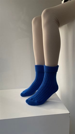 Kadın Yünlü Çorap SAX