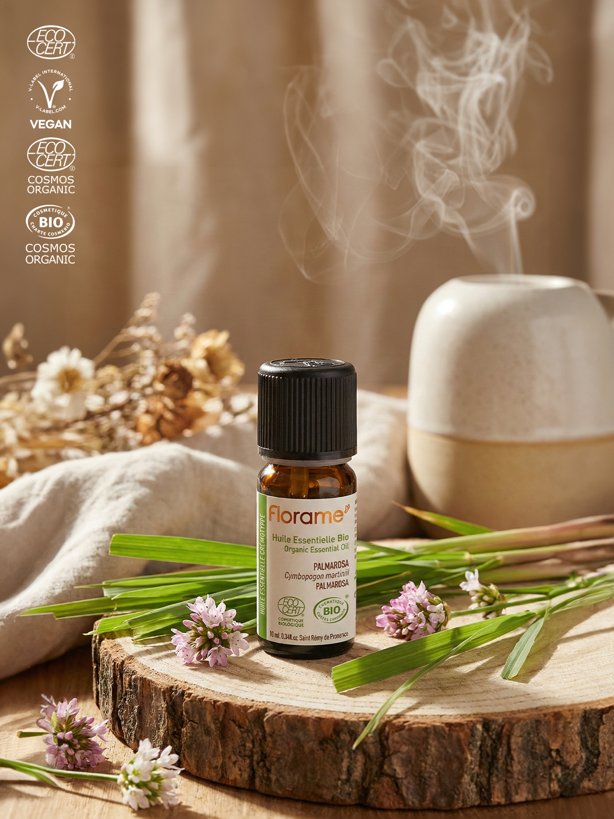 Organik Palmarosa Uçucu Yağı (Cymbopogon martinii)-10 ml