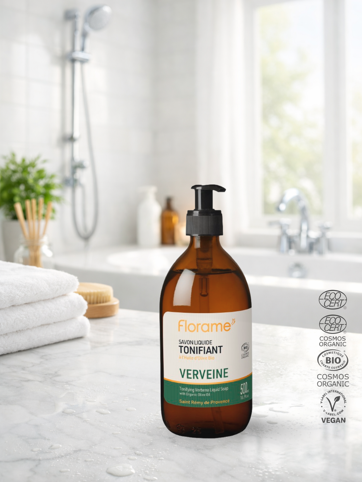 Organik Verbena Cam Şişe Sıvı Sabun 500 ml