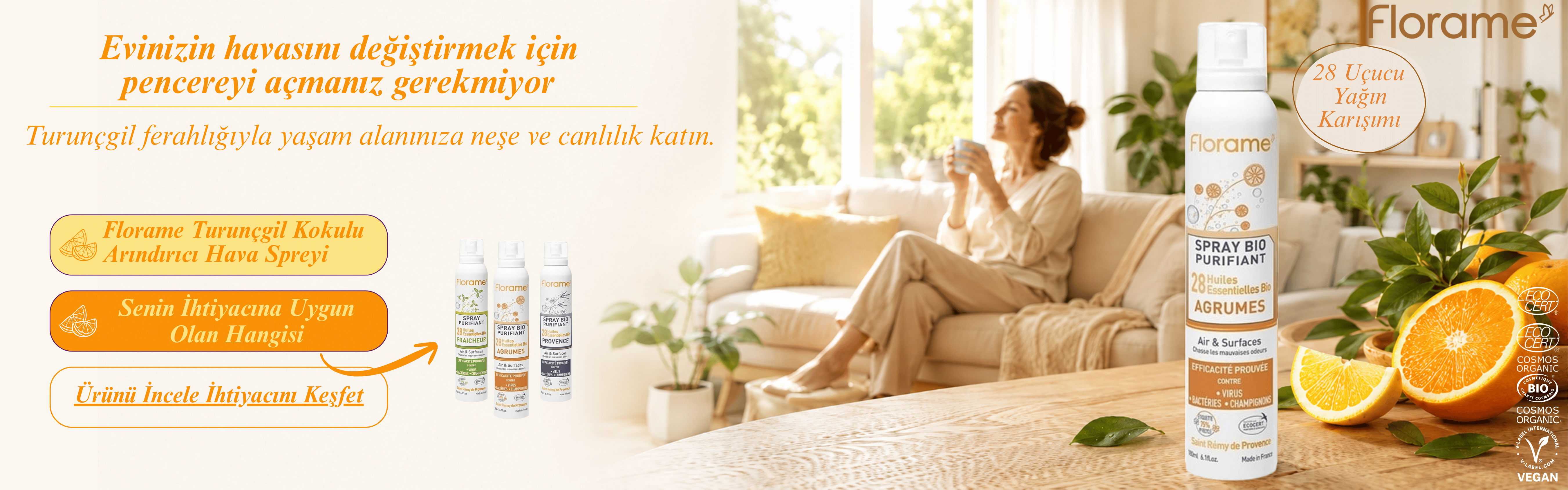 Turunçgil Kokulu Arındırıcı Hava Spreyi