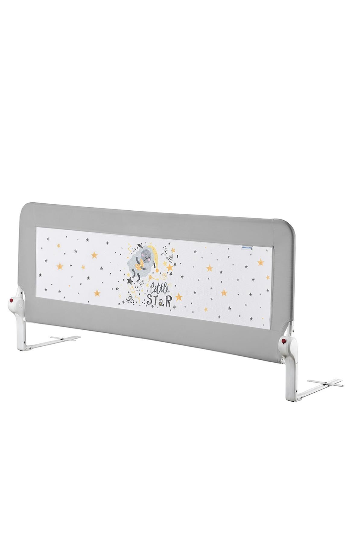 Wellgro 150*65 cm Gri Desenli Yatak Bariyeri, Yatak Korkuluğu