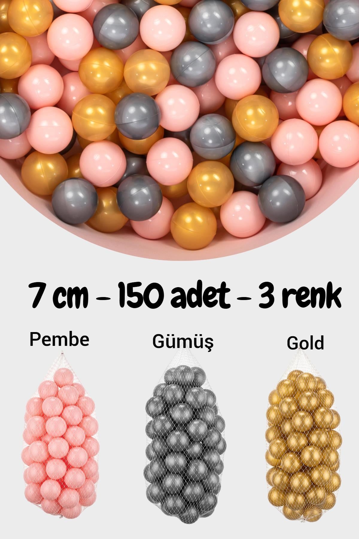 Wellgro 7 Cm Top Havuzu Topu 150 Adet Pembe, Mavi, Beyaz