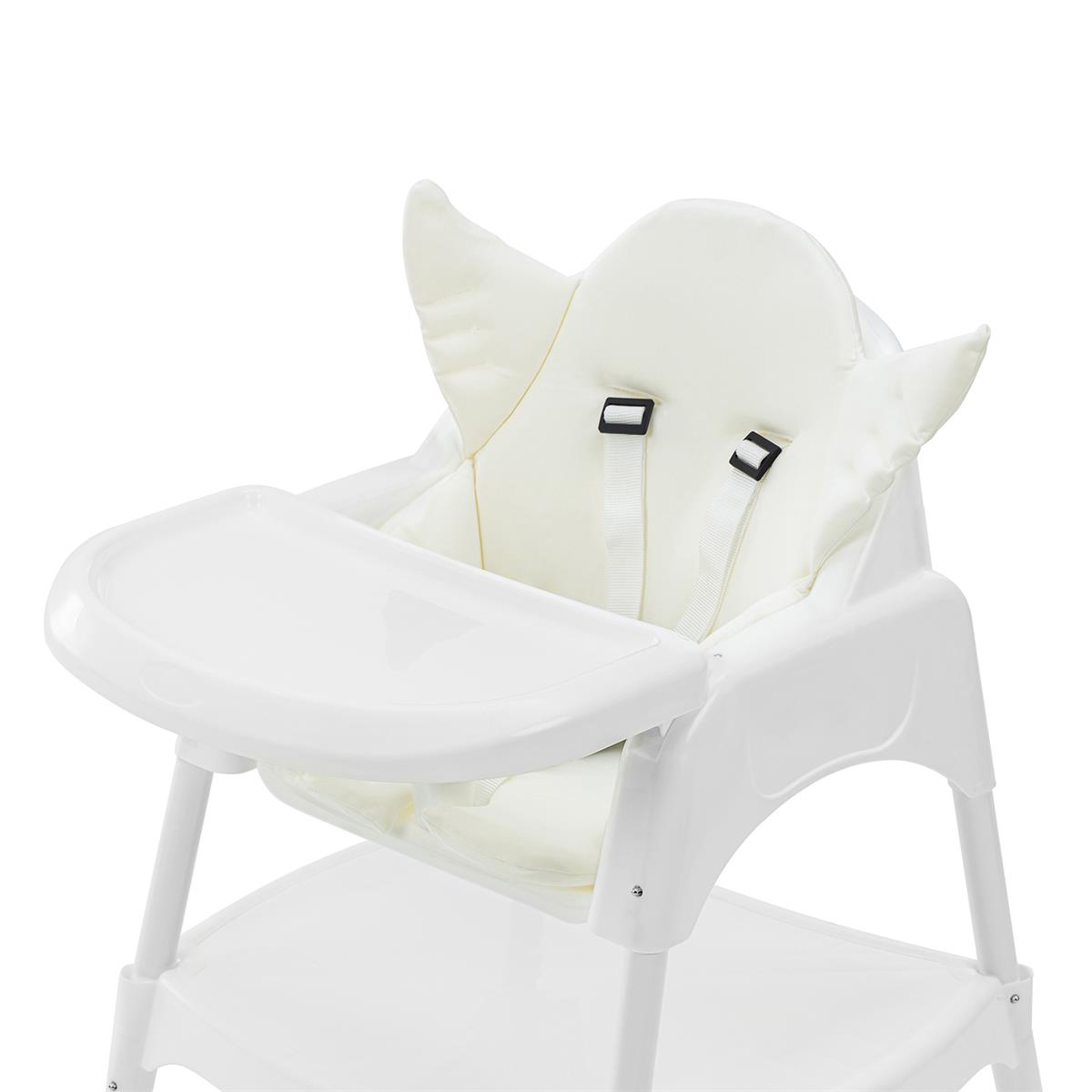 Wellgro Angel Melek Kanatlı Çalışma Masalı Beyaz Mama Sandalyesi -Ekru Pedli