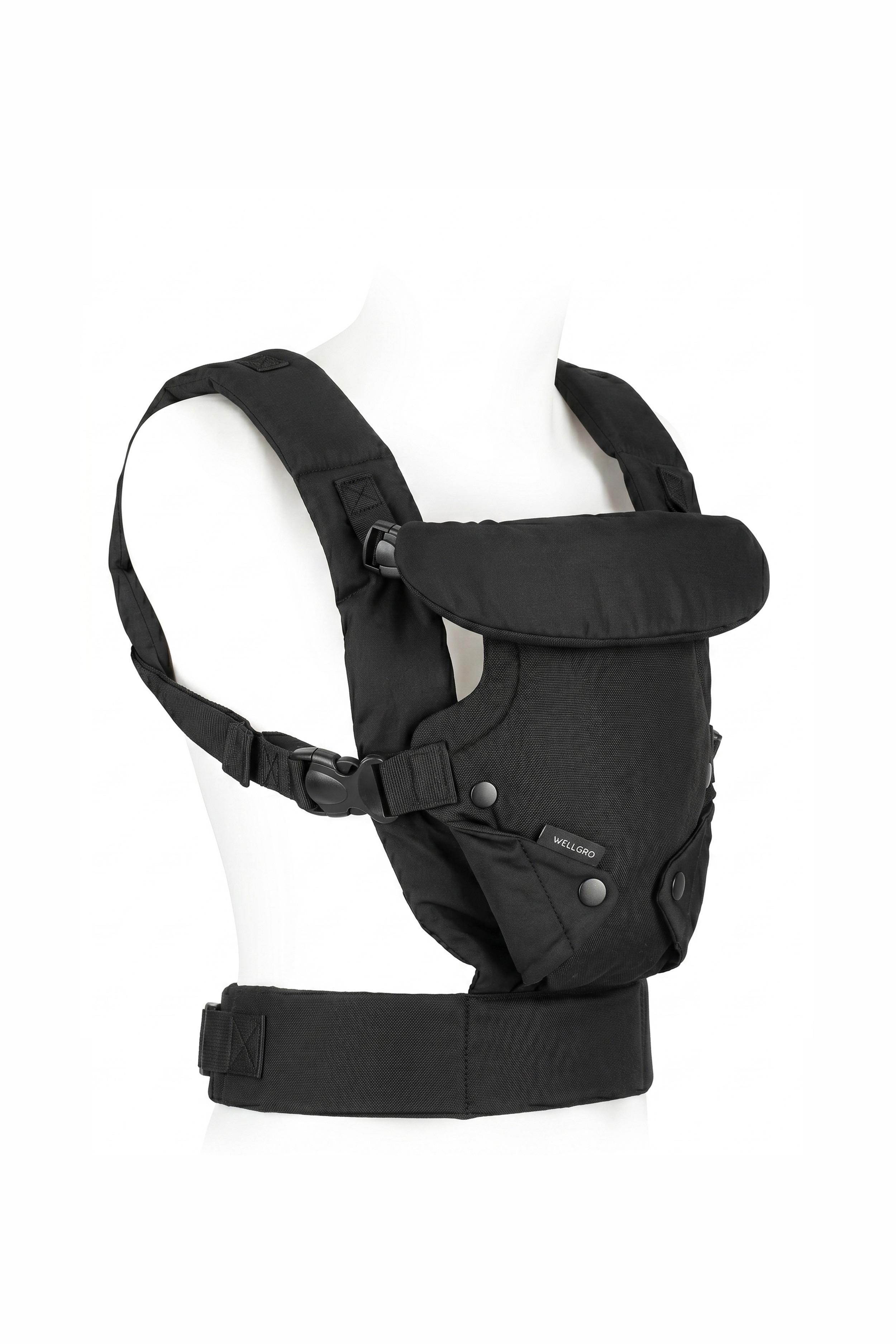 Wellgro Comfy 4 in 1 Bebek Taşıma Kanguru, Siyah