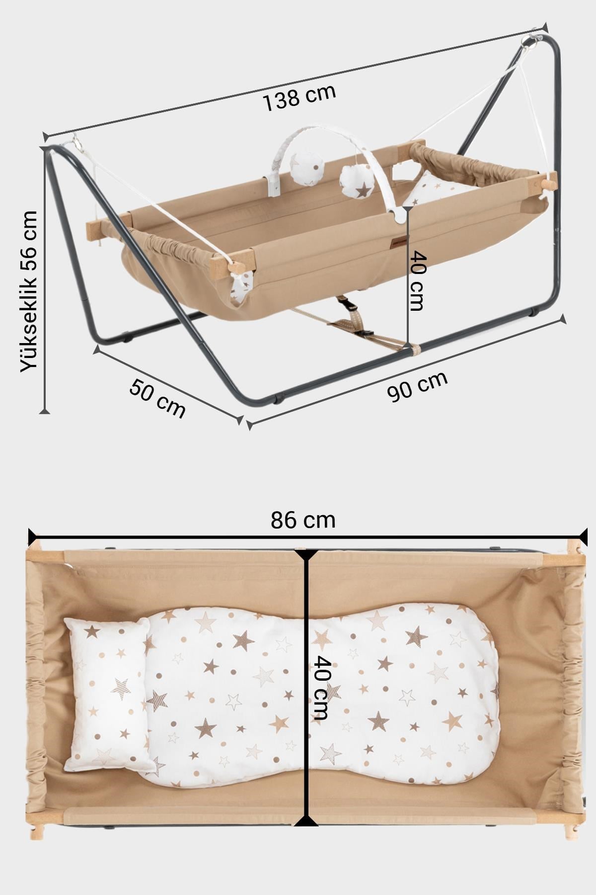 Wellgro Cozy Nest Hamak Beşik Kahve, Anne Yanı Bebek Hamağı
