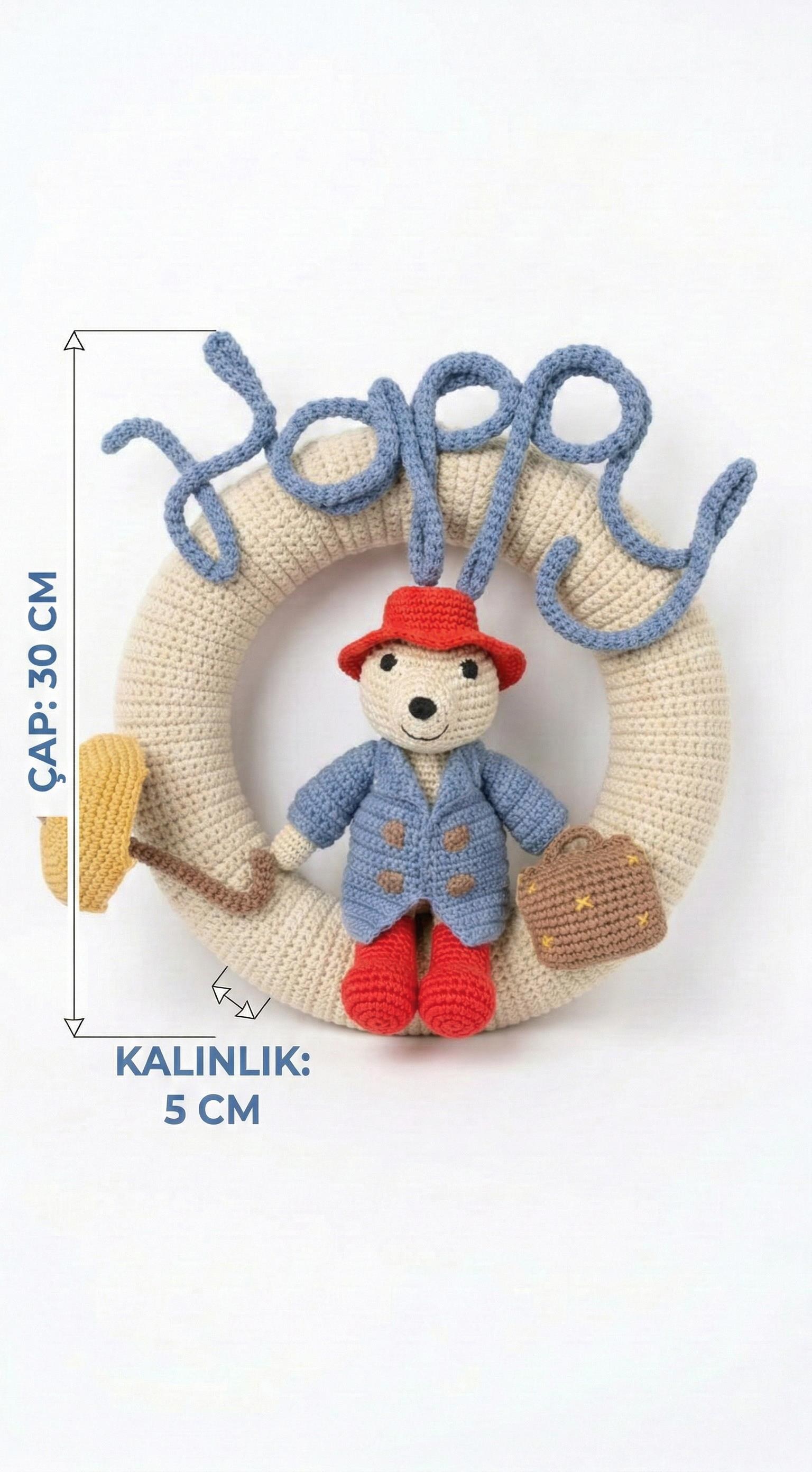 Wellgro Cuddly Amigurumis Ayıcık Çocuk Odası Kapı & Duvar Süsü