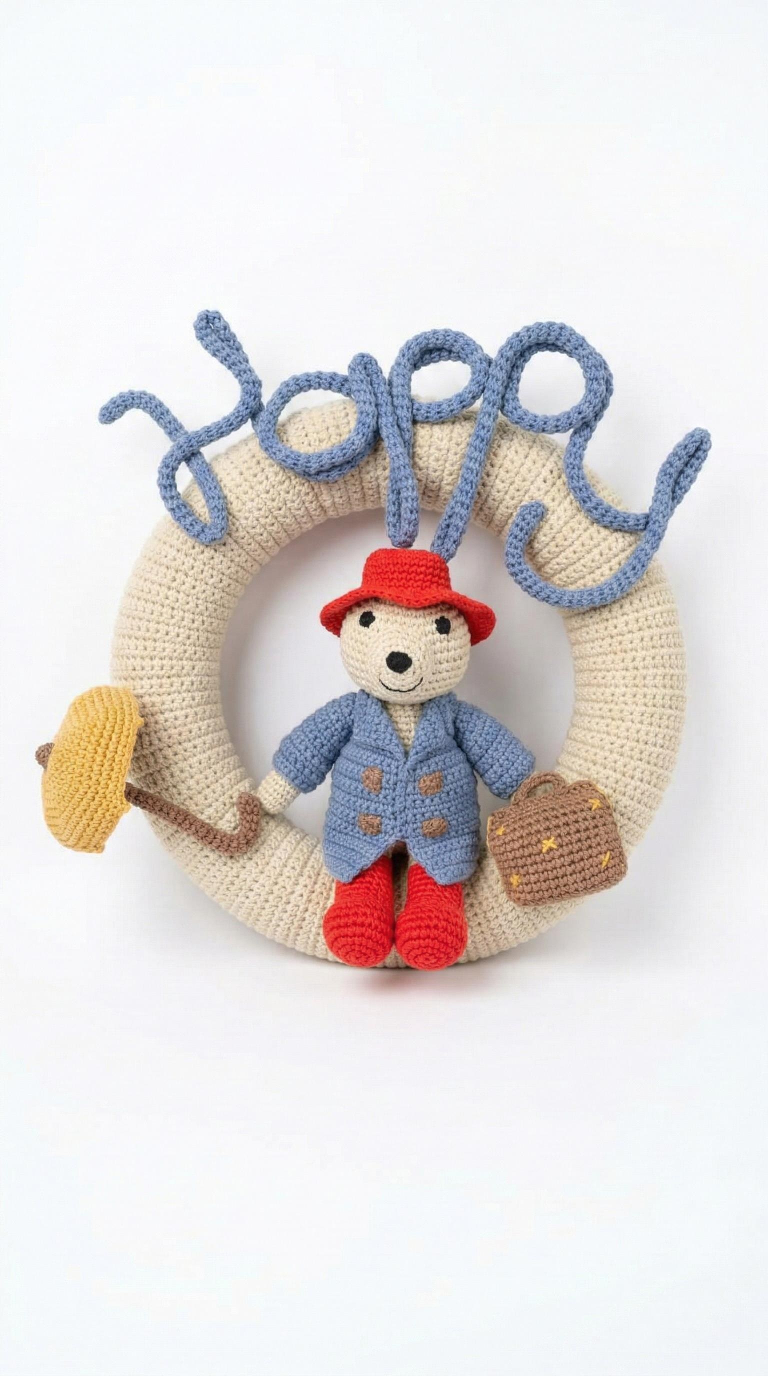 Wellgro Cuddly Amigurumis Ayıcık Çocuk Odası Kapı & Duvar Süsü