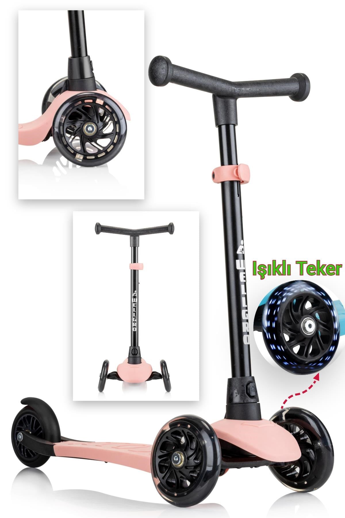 Wellgro Işıklı Scooter, Ayarlanabilir yükseklik, Ön Tekerleri Işıklı, Pembe
