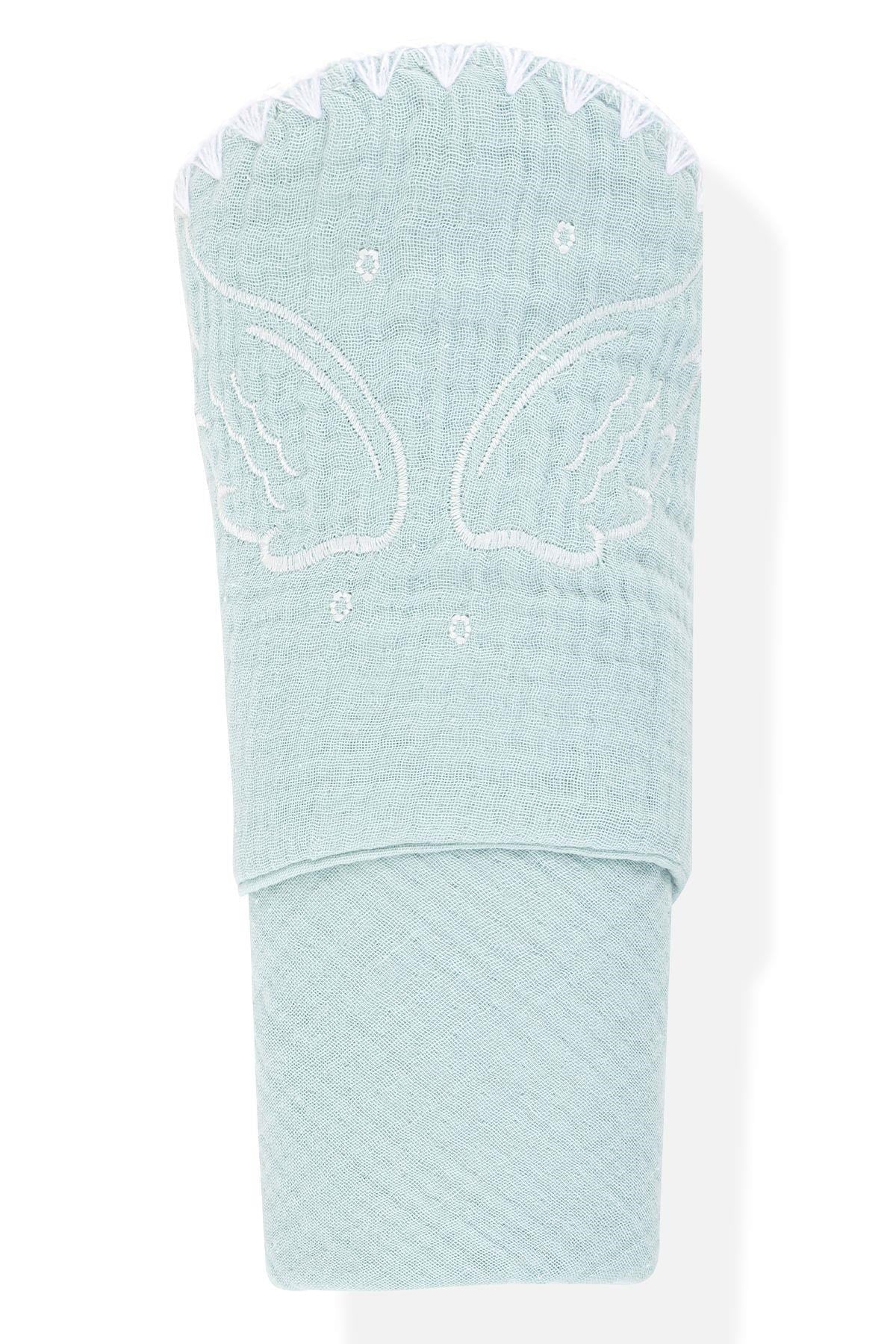 Wellgro Kapüşonlu Müslin Bebek Havlusu, Mint