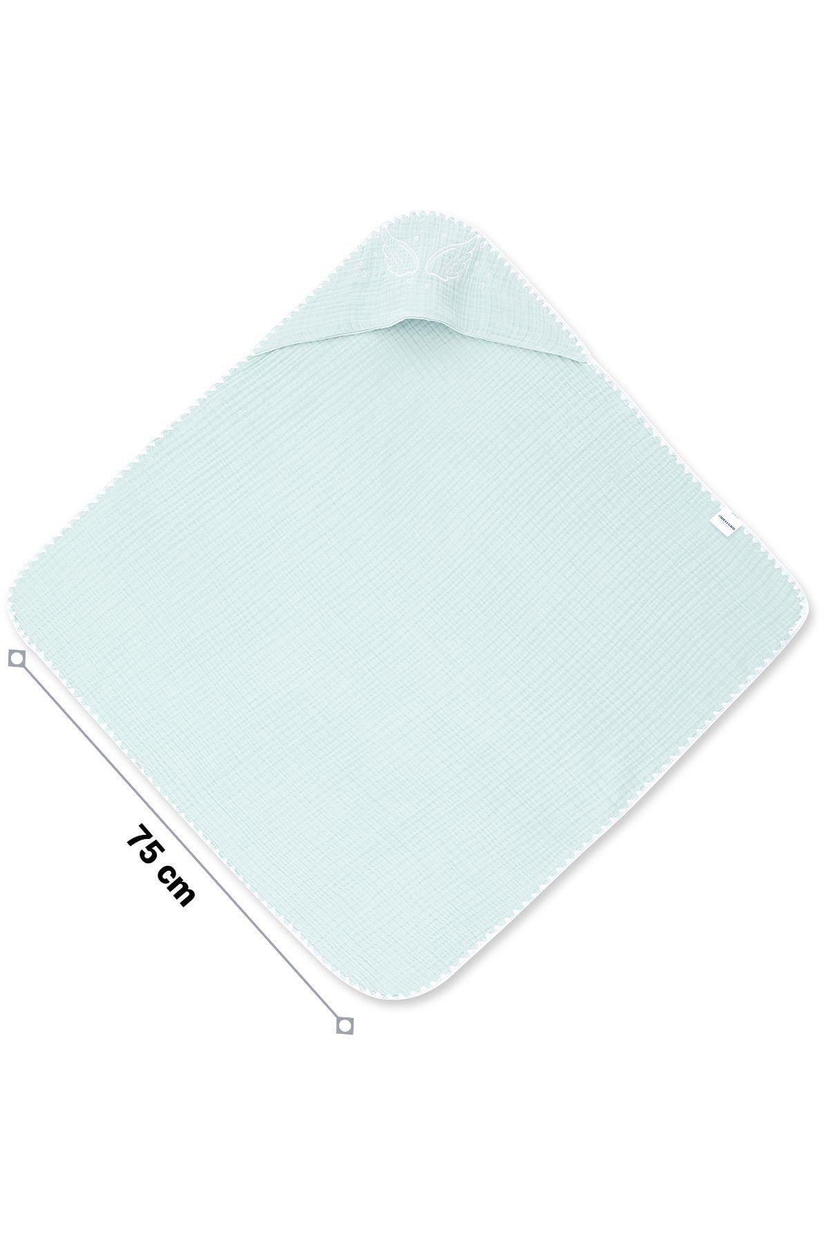 Wellgro Kapüşonlu Müslin Bebek Havlusu, Mint