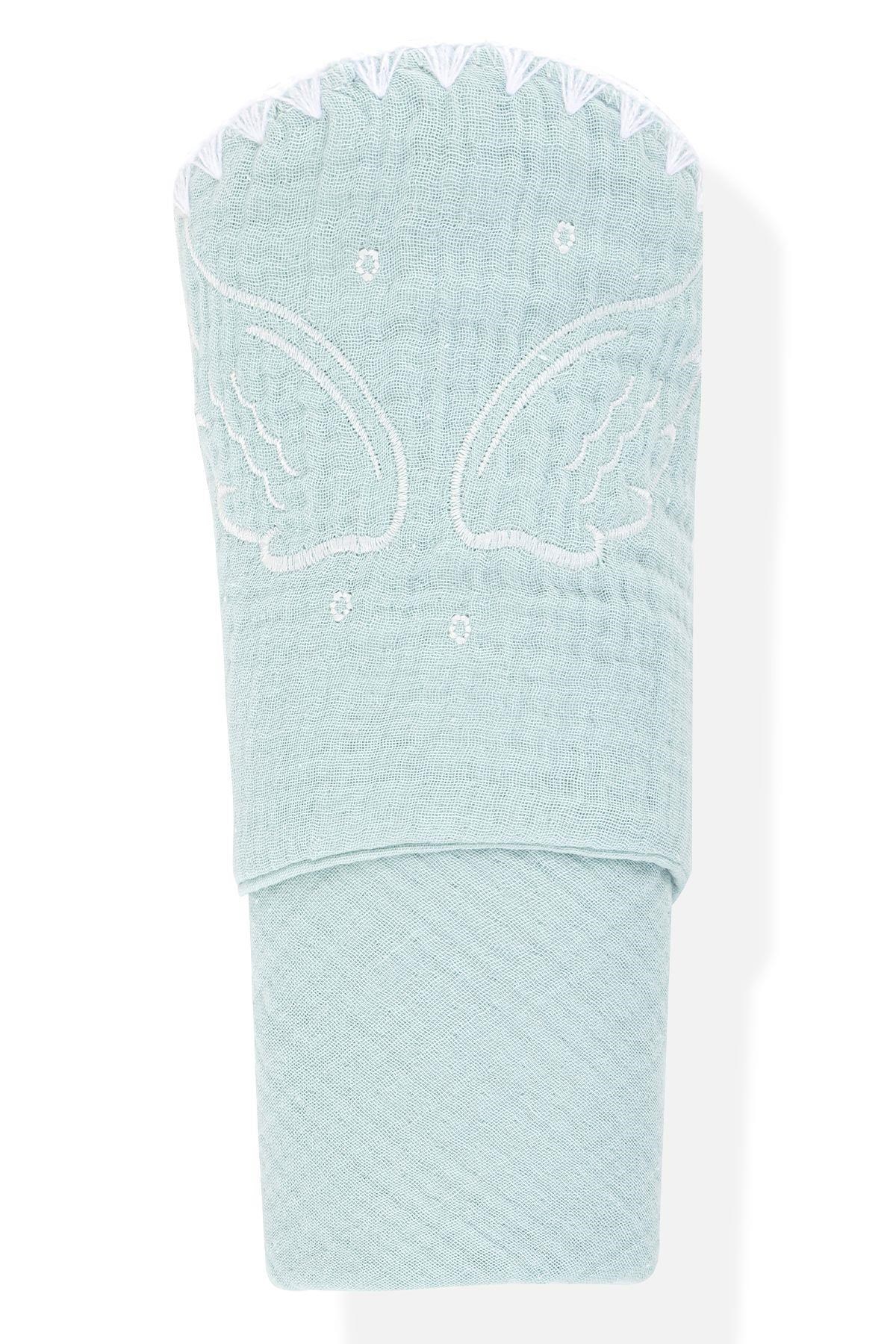 Wellgro Kapüşonlu Müslin Bebek Havlusu, Mint