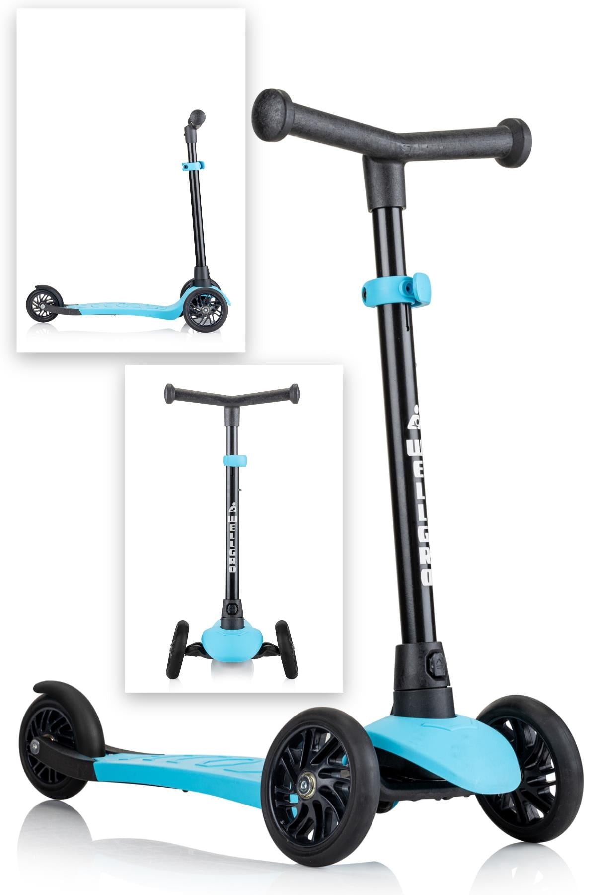 Wellgro Turbo Scooter, 3 Tekerli Yükseklik Ayarlı Çocuk Scooter- Mavi