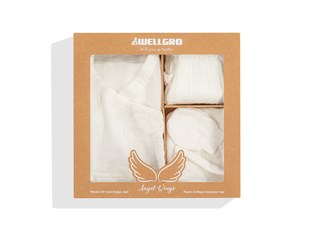 Angel Wings Muslin 5-Piece Newborn Set-White