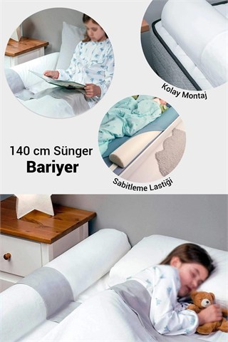 Wellgro 140 cm Sünger Yatak Bariyeri, Çocuk yatak kenar korkuluğu