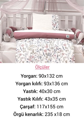 Wellgro 6 Parça Flower Beşik & Karyola Uyku Seti