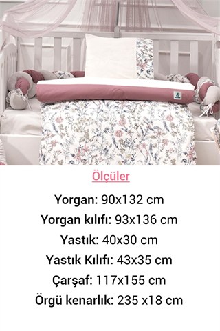 Wellgro 6 Parça Flower Beşik & Karyola Uyku Seti