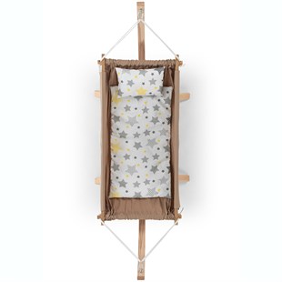 Wellgro Wooden Baby Hammock Crib, Baby Hammock Brown