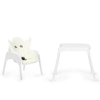 Wellgro Angel Melek Kanatlı Çalışma Masalı Beyaz Mama Sandalyesi -Ekru Pedli