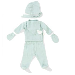 Wellgro Angel Wings Hastane Çıkışı Müslin 5li Yeni Doğan Seti-Mint
