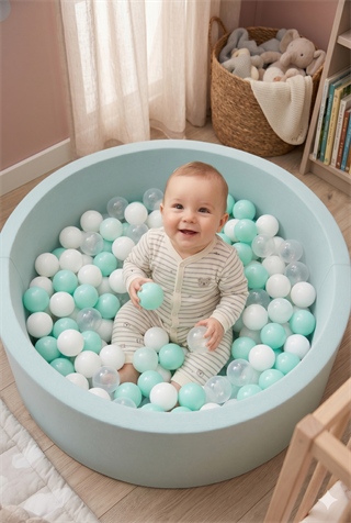 Wellgro Bubble Pop Top Havuzu-Mint/Beyaz/Şeffaf