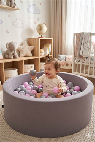 Wellgro Bubble Pops Gri Top Havuzu-Gri/Şeffaf/Lila