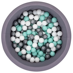 Wellgro Bubble Pops Gray Ball Pool-Grey/White/Mint