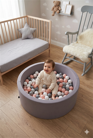Wellgro Bubble Pops Gri Top Havuzu-Gri/Pembe/Beyaz