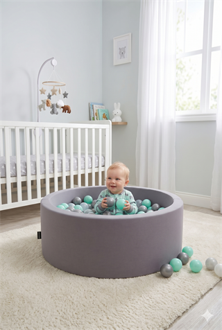 Wellgro Bubble Pops Gray Ball Pool-Grey/Transparent/Mint