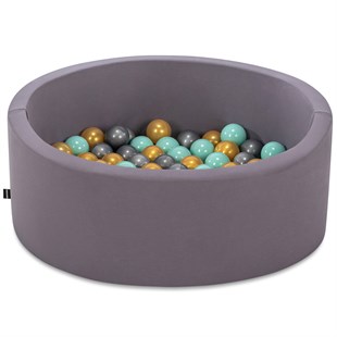 Wellgro Bubble Pops Gray Ball Pool-Grey/Gold/Mint
