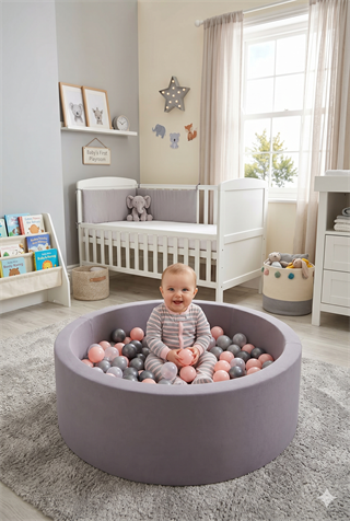 Wellgro Bubble Pops Gri Top Havuzu-Gri/Pembe/Şeffaf